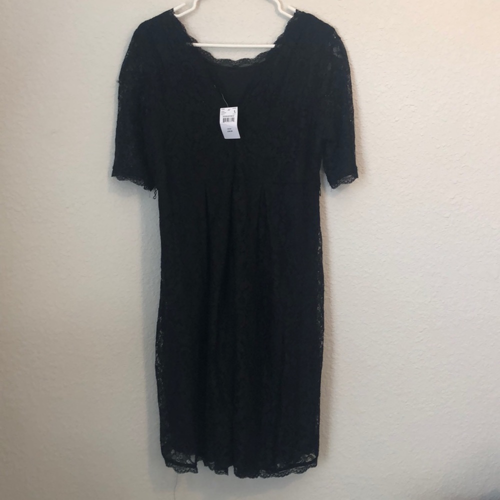 Black lace maternity dress